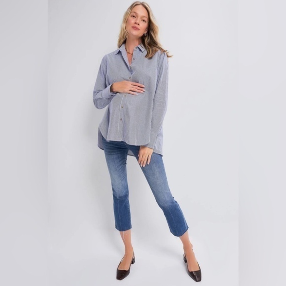 Hatch maternity crop jeans indigo 26